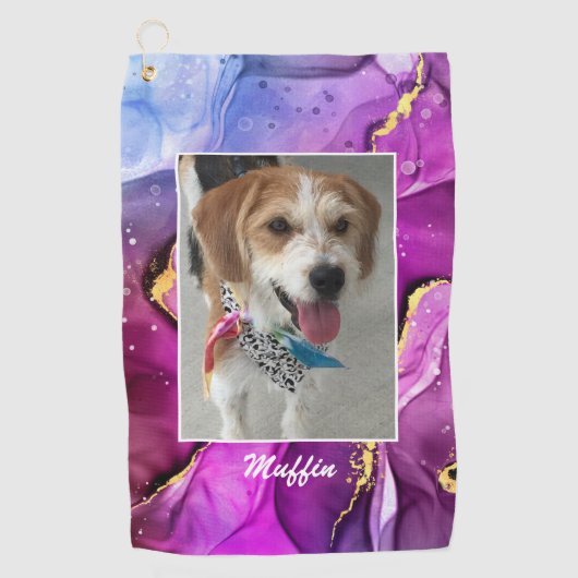 Serviette De Golf do-it-yourself Photo et nom de l'animal de compagn (Devant)