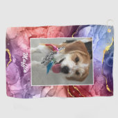Serviette De Golf do-it-yourself Photo et nom de l'animal de compagn (Horizontal)