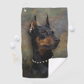 Serviette De Golf Doberman (En situation)