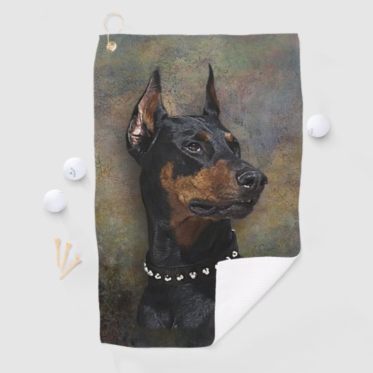 Serviette De Golf Doberman (En situation)