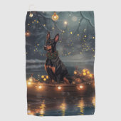 Serviette De Golf Doberman Christmas Festive Voyage (Devant)