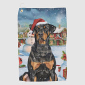 Serviette De Golf Doberman Winter Wonderland Christmas Joy (Devant)