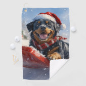 Serviette De Golf Dog Rottweiler dans la corniche laissez-vous neige (En situation)
