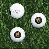 Serviette De Golf Doigt tan personnalisé Chien sur noir