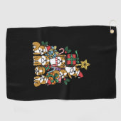 Serviette De Golf Don de chien | Christmas Tree English Chien de tau (Horizontal)
