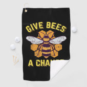 Serviette De Golf Donner Une Chance Aux Abeilles (En situation)