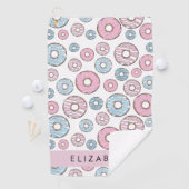 Serviette De Golf Donuts Roses, Donuts Bleus, Sprinkings, Votre Nom (En situation)