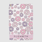 Serviette De Golf Donuts Roses, Donuts Violets, Saupoudrages, Votre  (Devant)