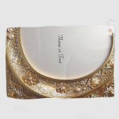 Serviette de golf dorée ornée (Horizontal)