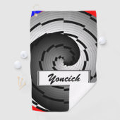 Serviette De Golf Double Yin Yang Spiral par Kenneth Yoncich (En situation)