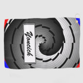 Serviette De Golf Double Yin Yang Spiral par Kenneth Yoncich (Horizontal)