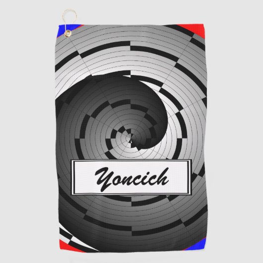 Serviette De Golf Double Yin Yang Spiral par Kenneth Yoncich (Devant)