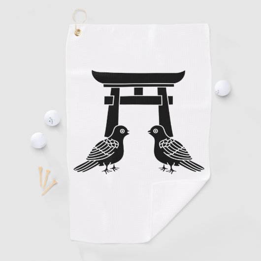 Serviette De Golf Doves et Torii face (En situation)