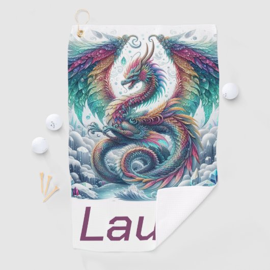 Serviette De Golf Dragon coloré (En situation)