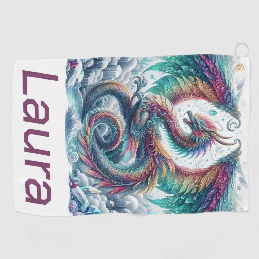 Serviette De Golf Dragon coloré (Horizontal)