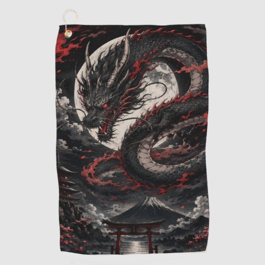 Serviette De Golf Dragon de la Lune de Sang (Devant)