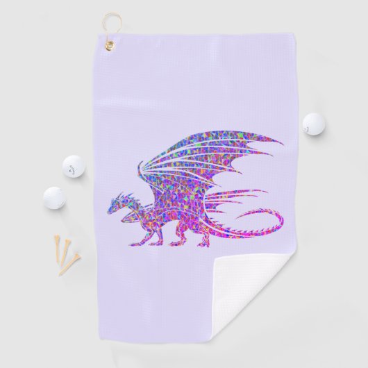 Serviette De Golf Dragon de mosaïque Extraordinaire violet (En situation)