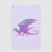 Serviette De Golf Dragon de mosaïque Extraordinaire violet (Devant)