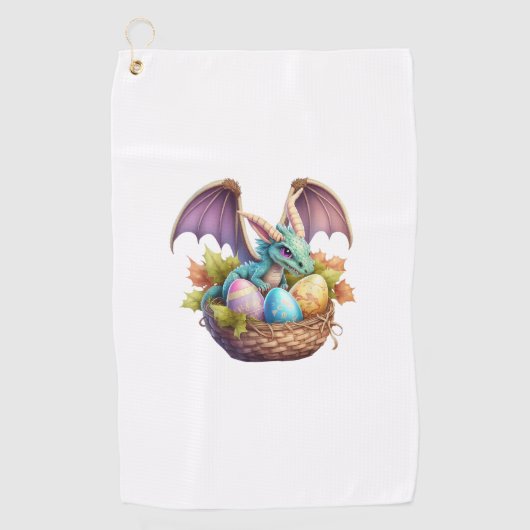 Serviette De Golf Dragon Easter Day Loves Collecting Easter Eggs Dra (Devant)