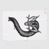 Serviette De Golf Dragon en style tatouage (Horizontal)