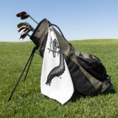Serviette De Golf Dragon en style tatouage (Vert)