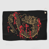 Serviette De Golf Dragon et flammes (Horizontal)
