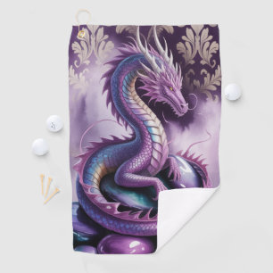 Serviette De Golf Dragon gothique mystique pourpre
