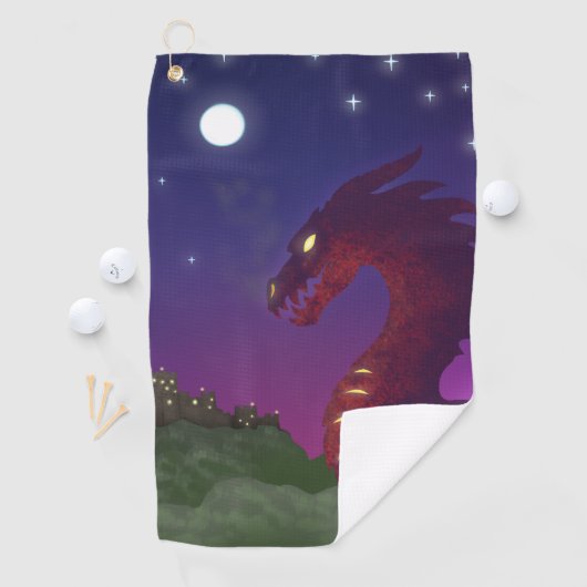 Serviette De Golf Dragon médiéval (En situation)