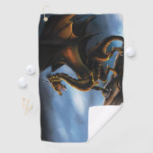 Serviette De Golf Dragon noir cuivre or (En situation)