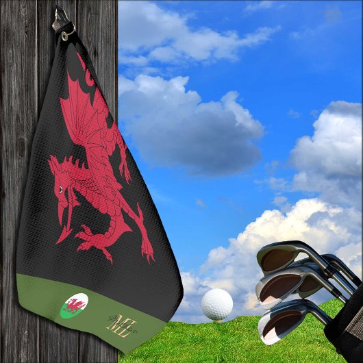 Serviette De Golf Dragon rouge, drapeau gallois & Pays de Galles, mo