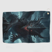 Serviette De Golf Dragon sombre et médiéval (Horizontal)