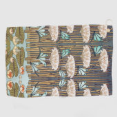 Serviette De Golf Dragonflies Water Lilies Marais Art Nouveau (Horizontal)