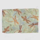 Serviette De Golf Dragonfly Dance Gold Golf Towel (Horizontal)
