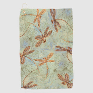 Serviette De Golf Dragonfly Dance Gold Golf Towne