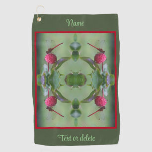 Serviette De Golf Dragonfly rouge sur le fruit de bois de chien Pers