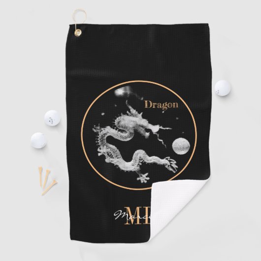 Serviette De Golf Dragons & Crystal Dragon Lore /monogrammed Dragon (En situation)
