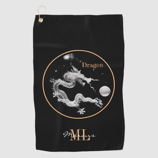 Serviette De Golf Dragons & Crystal Dragon Lore /monogrammed Dragon (Devant)
