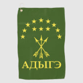 Serviette De Golf Drapeau Adiga Design Pour Cerkess Circassien - Adi (Devant)