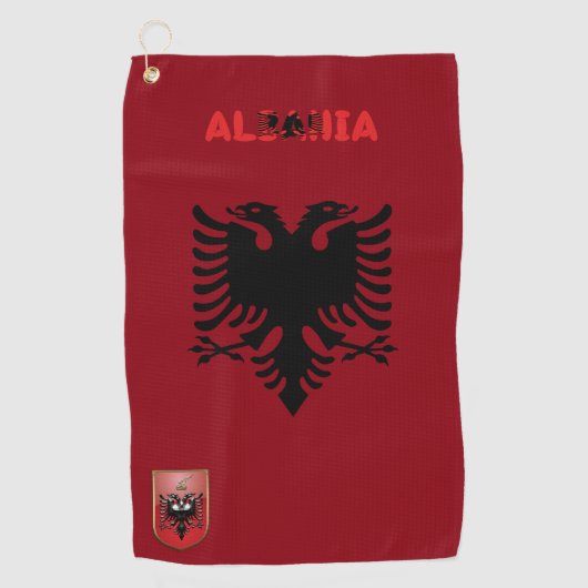 Serviette De Golf Drapeau albanais (Devant)