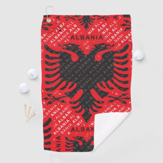Serviette De Golf drapeau albanais motif 2 (En situation)