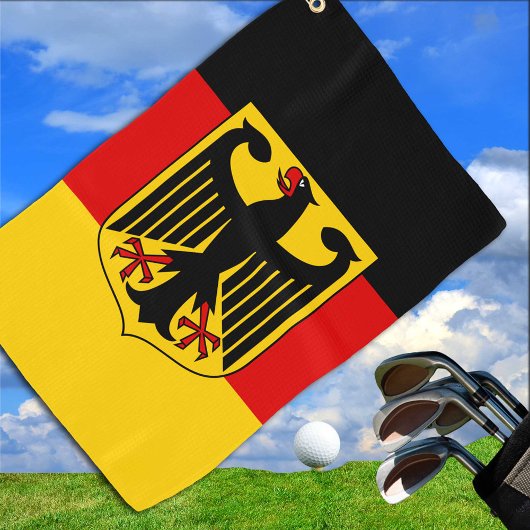 Serviette De Golf Drapeau allemand & Armoiries, supporters de Deutsc