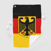 Serviette De Golf Drapeau allemand & Armoiries, supporters de Deutsc (En situation)