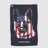 Serviette De Golf Drapeau allemand Shepherd USA (Devant)