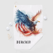 Serviette De Golf *~* Drapeau américain AP16 Bald EAGLE Golf Towel (En situation)