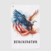 Serviette De Golf *~* Drapeau américain AP16 Bald EAGLE Golf Towel (Devant)
