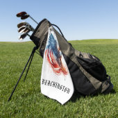 Serviette De Golf *~* Drapeau américain AP16 Bald EAGLE Golf Towel (Vert)