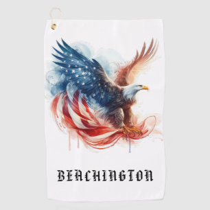 Serviette De Golf *~* Drapeau américain AP16 - Bald EAGLE USA Golf T