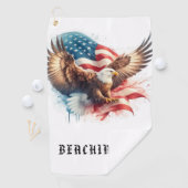 Serviette De Golf *~* Drapeau américain AP16 Bald EAGLE USA Golf Tow (En situation)