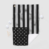 Serviette De Golf Drapeau américain Bois rustique Noir Blanc Patriot (En situation)