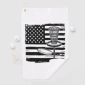 Serviette De Golf Drapeau américain de Disk Golf (En situation)